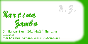 martina zambo business card
